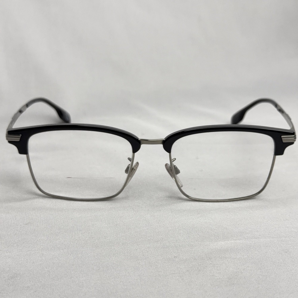 Burberry Tyler BE2383TD 4074 Black Silver Browline Eyeglasses Frames 54-18-145
